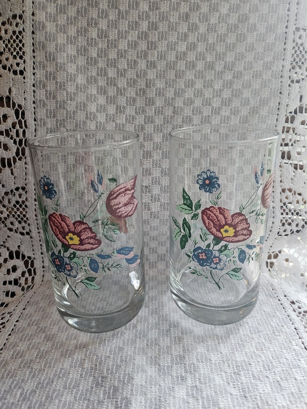 Anchor Hocking Floral Tumblers